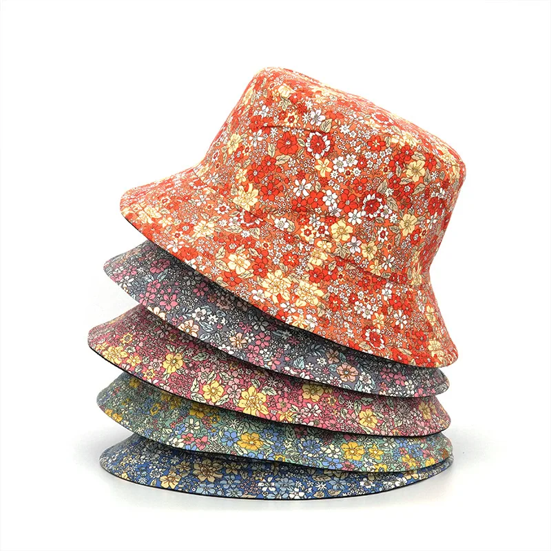 Mens Fashion Bucket Hat - Chapeaux Bob Réversibles à Imprimé Floral,