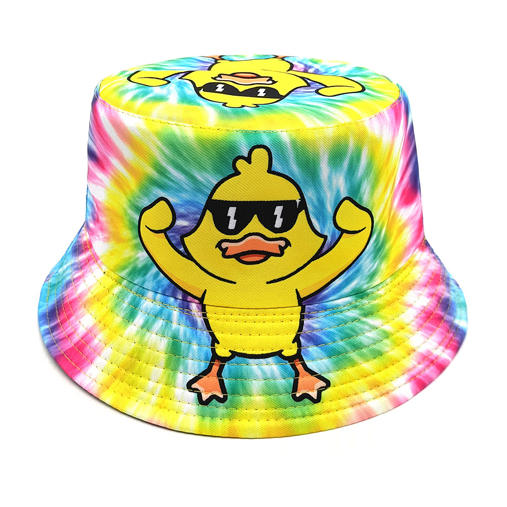 Mens Fashion Bucket Hat - Chapeau Bob Imprimé Canard Cartoon Amusant