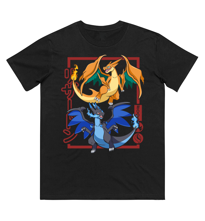 Men'S Fashion Evolution - T-shirt imprimé Pokémon Évolution de Charizard