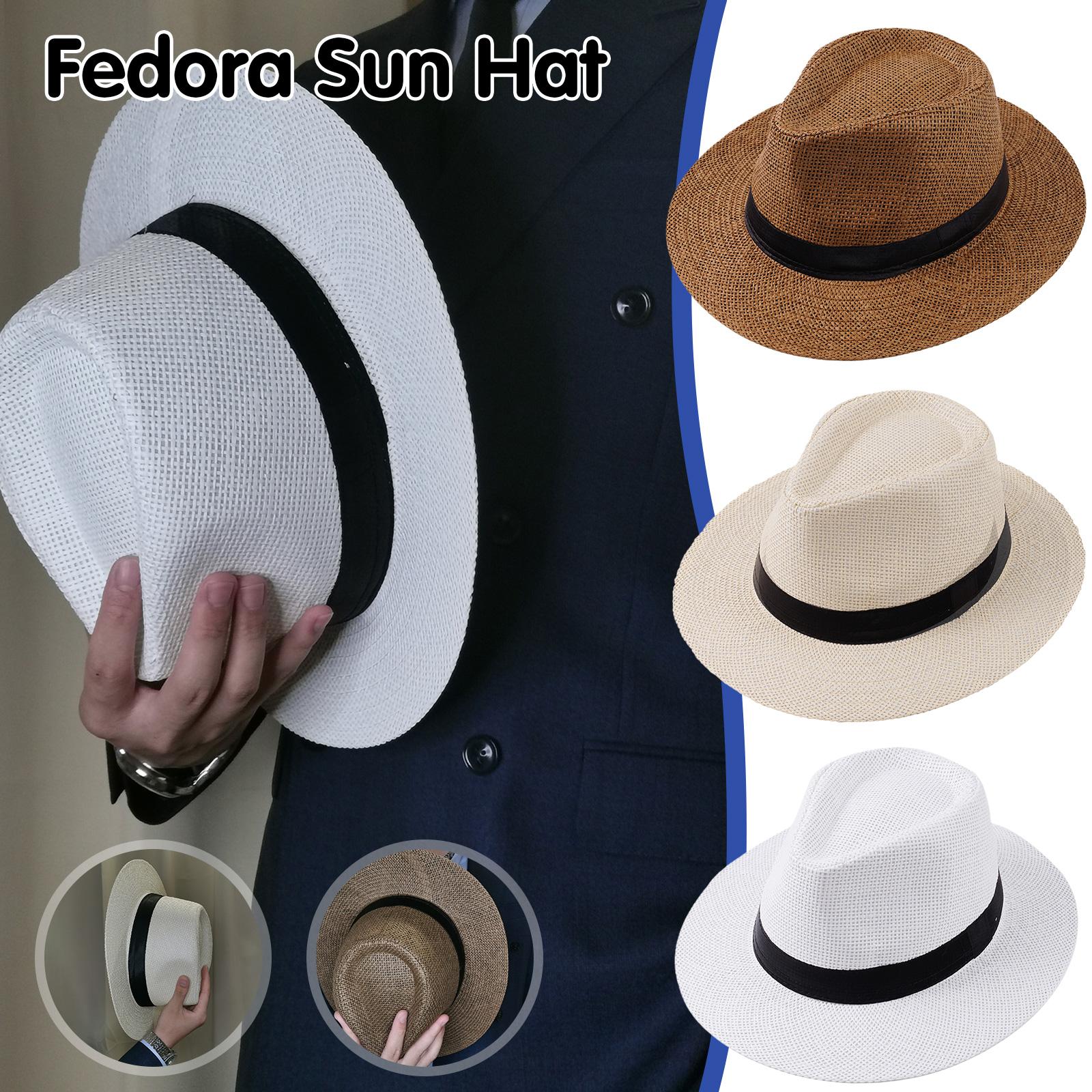 Mens Fashion Bucket Hat - Chapeau de paille Panama pour homme,
