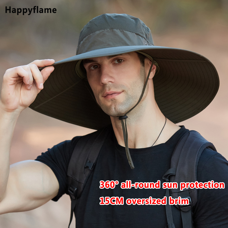 Mens Fashion Bucket Hat - Chapeau de pêcheur à grand bord