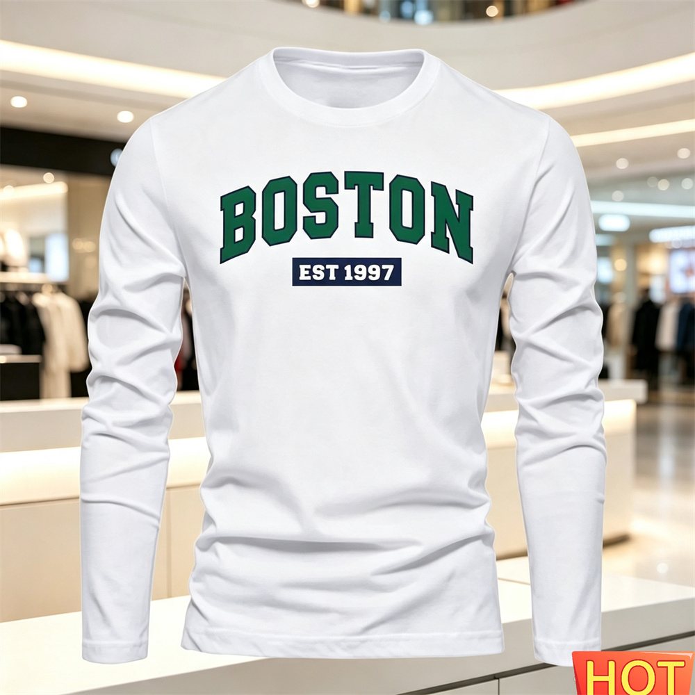 Fashion Mens Shirt - T-shirt à manches longues pour hommes,