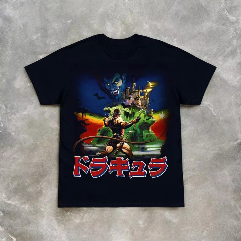 Men'S Fashion From The 80S - T-shirt rétro Castlevania NES Konami des