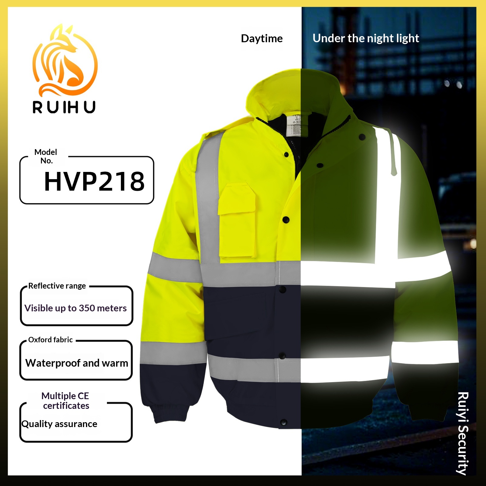 Bomber Jacket Men - Veste d'hiver haute visibilité pour homme,