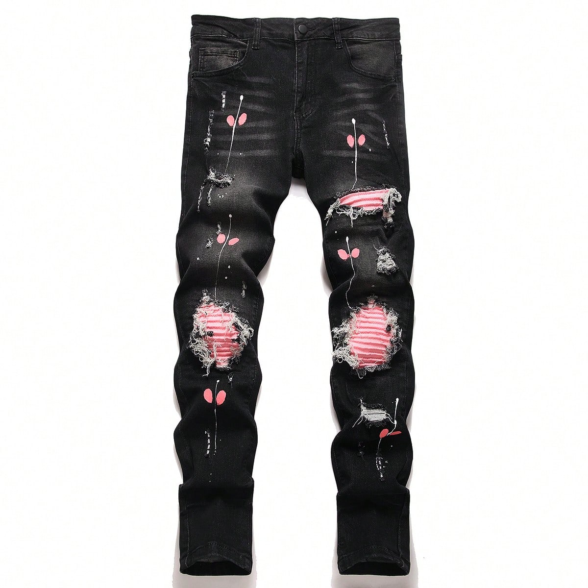Skinny Jeans Ripped - Jean en denim déchiré pour homme,