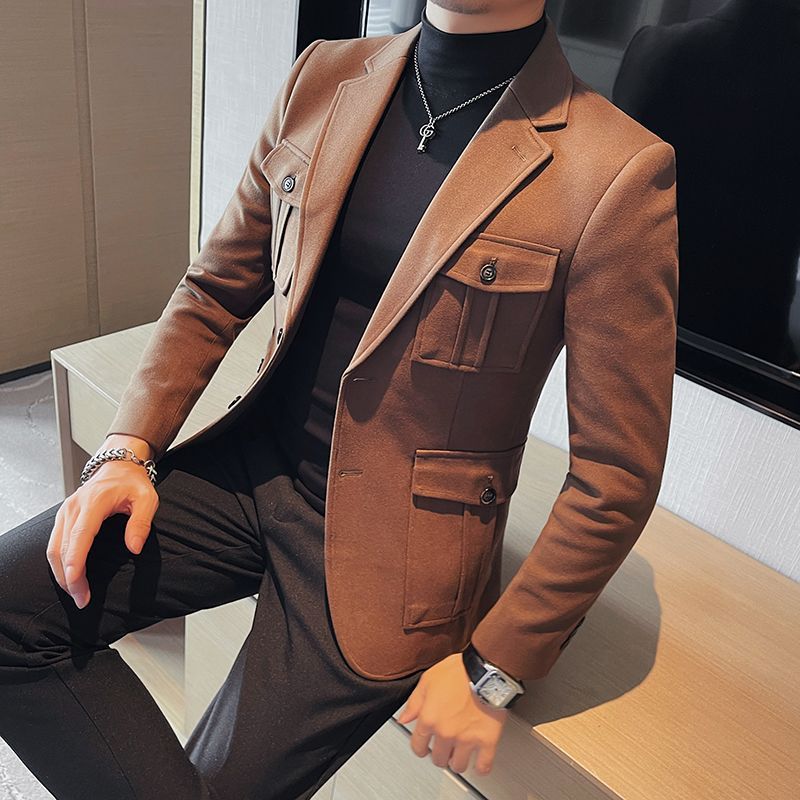 Men'S Fashion Light Jacket - Veste de costume en Tweed légère