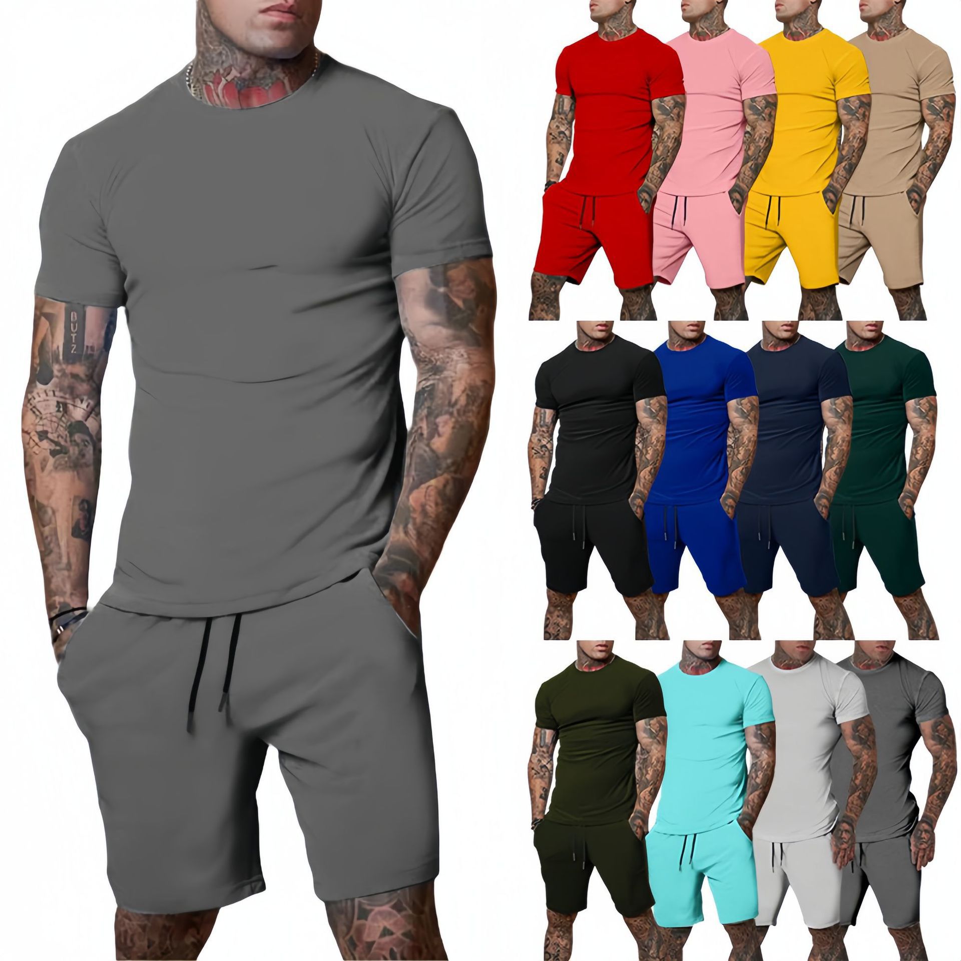 Men'S Fashion Videos - Ensemble de sport d'été décontracté et