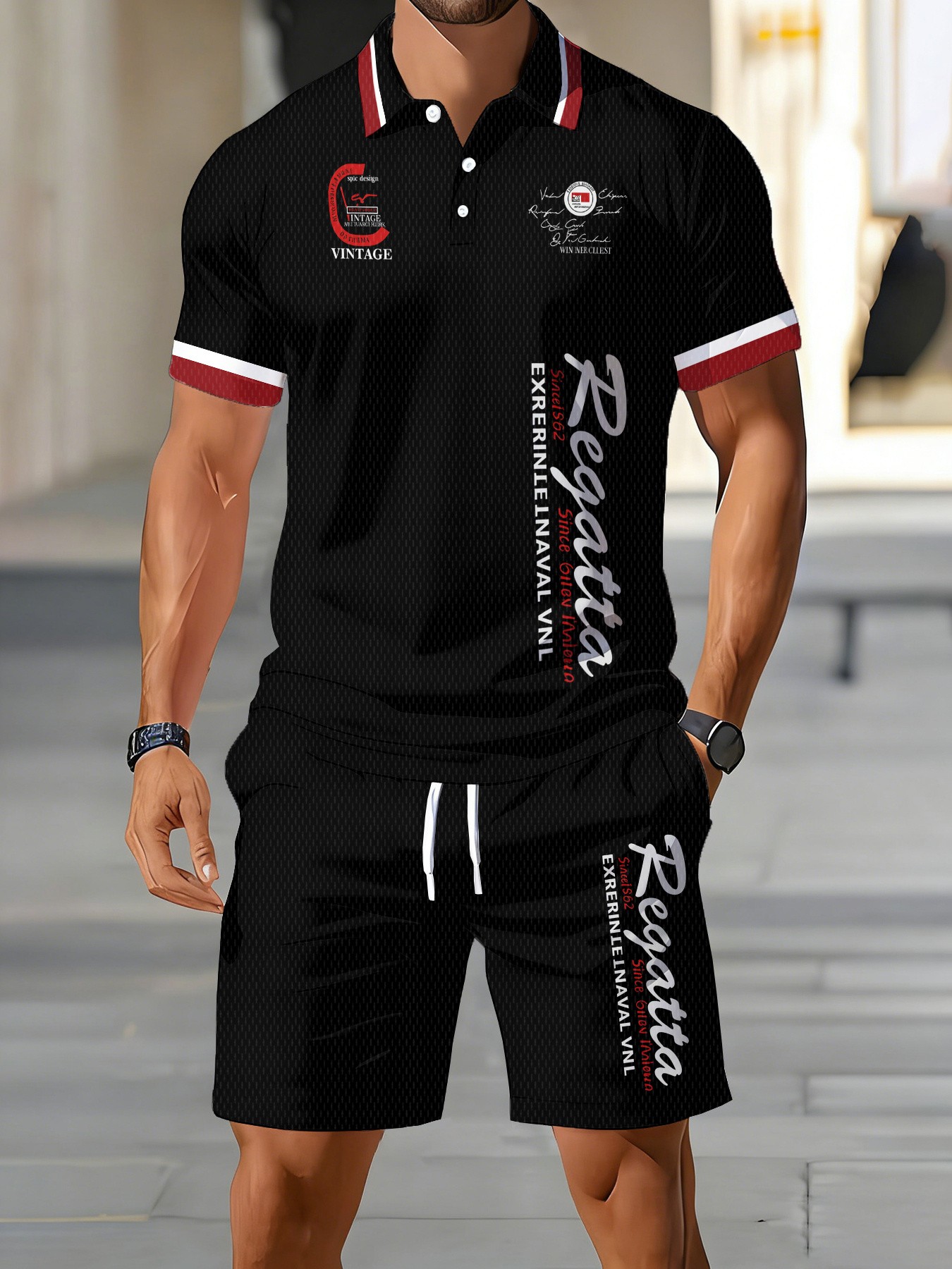 Men'S Fashion Polo - Ensemble de polos pour hommes américains