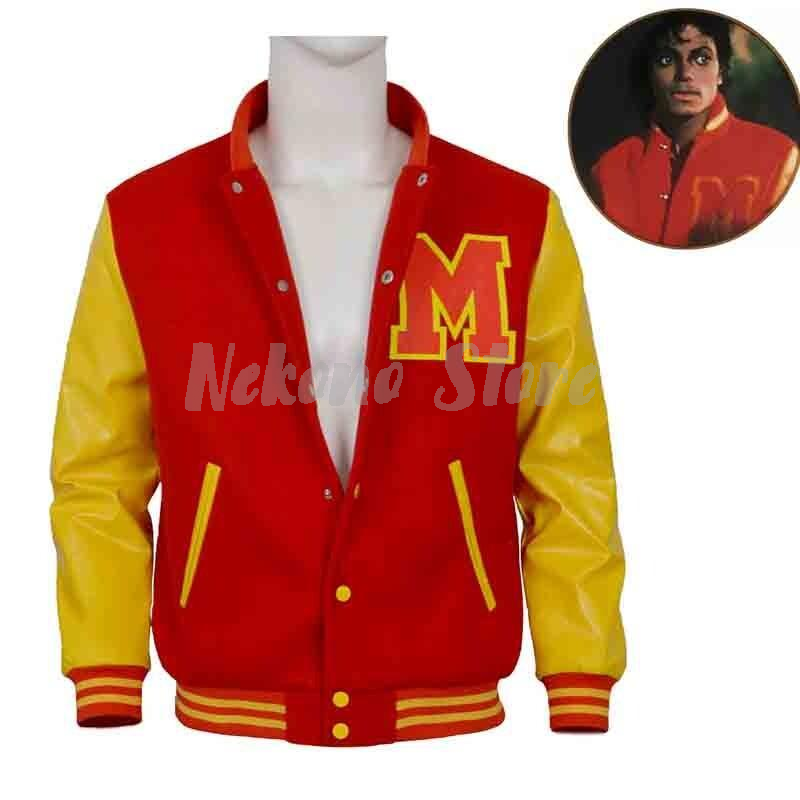 Bomber Jacket Men - Veste rétro classique Michael Jackson, rouge
