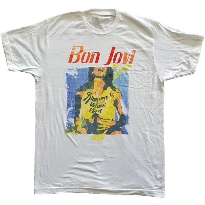 Men'S Fashion From The 80S - T-shirt graphique Bon Jovi Slippery When
