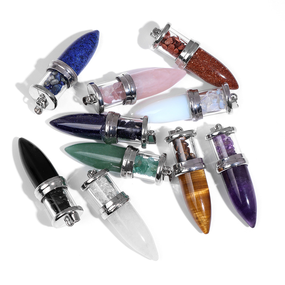 Men'S Fashion Necklaces - Pendentif en pierre en forme de