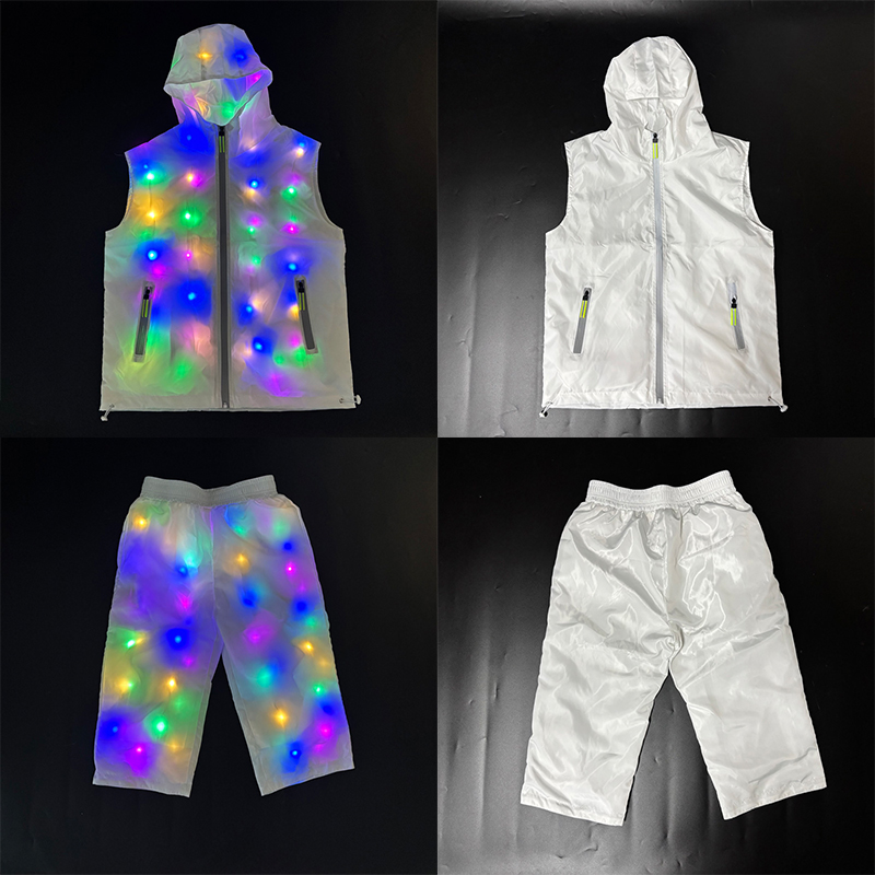 Men'S Fashion Light Jacket - Gilet lumineux veste Costumes Hip Hop