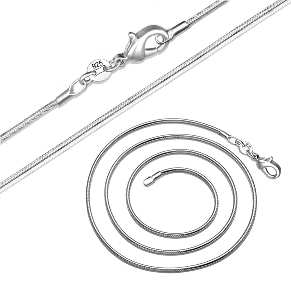Men'S Fashion Necklaces - Collier chaîne serpent plaqué argent 31