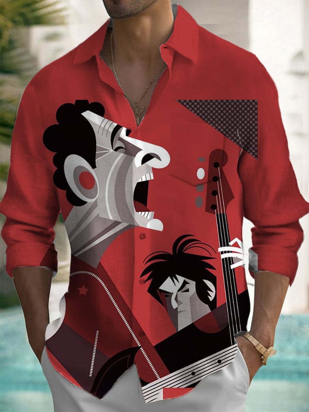 Chemise décontractée boutonnée - Fashion Mens Shirt avis et prix