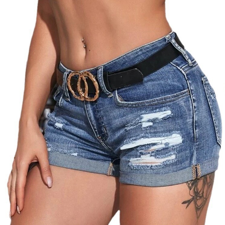 Short en jean délavé taille ha - Skinny Jeans Ripped avis et prix