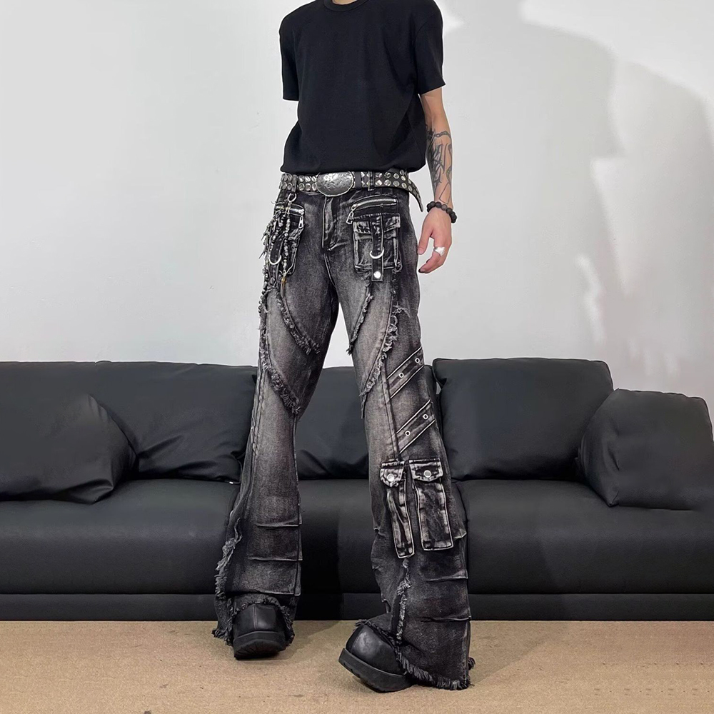 Jean cargo déstructuré Y2K pou - Men'S Fashion Jeans And Boots avis et prix