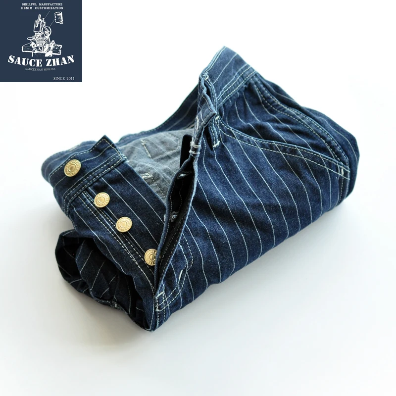 Saucezhan – Jean rayé vintage  - Skinny Jeans Ripped avis et prix