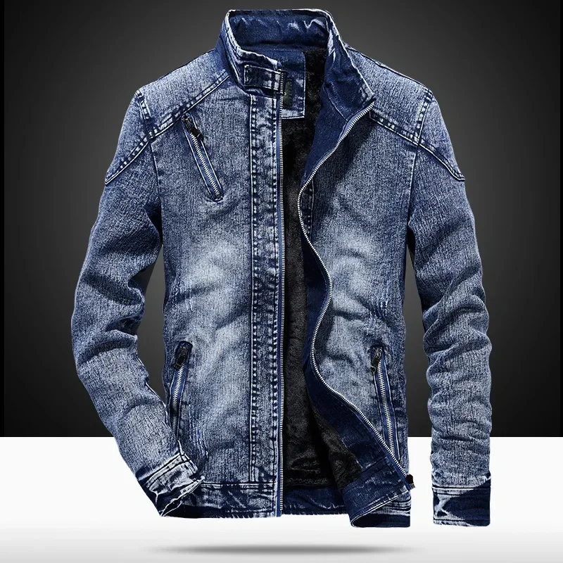 Veste en denim imprimée bleu c - Men'S Fashion Light Jacket avis et prix
