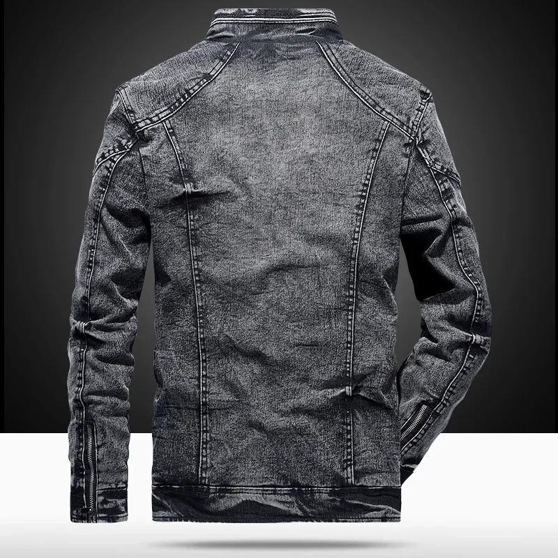 Veste en denim imprimée bleu c - Men'S Fashion Light Jacket avis et prix