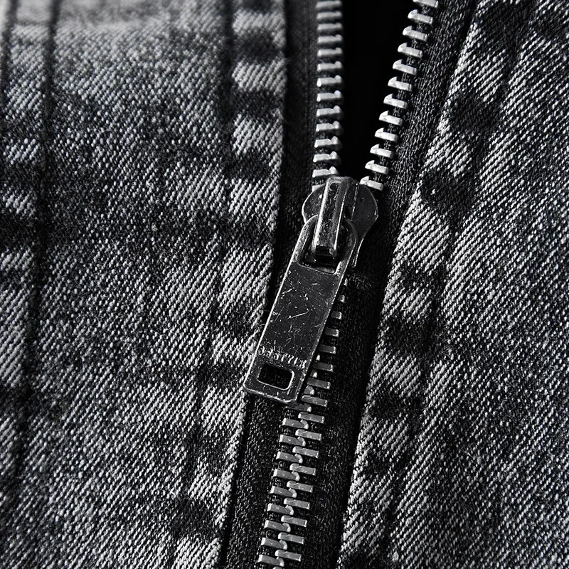 Veste en denim imprimée bleu c - Men'S Fashion Light Jacket avis et prix