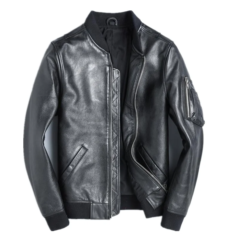 YR-Blouson aviateur en cuir de - Bomber Jacket Men avis et prix