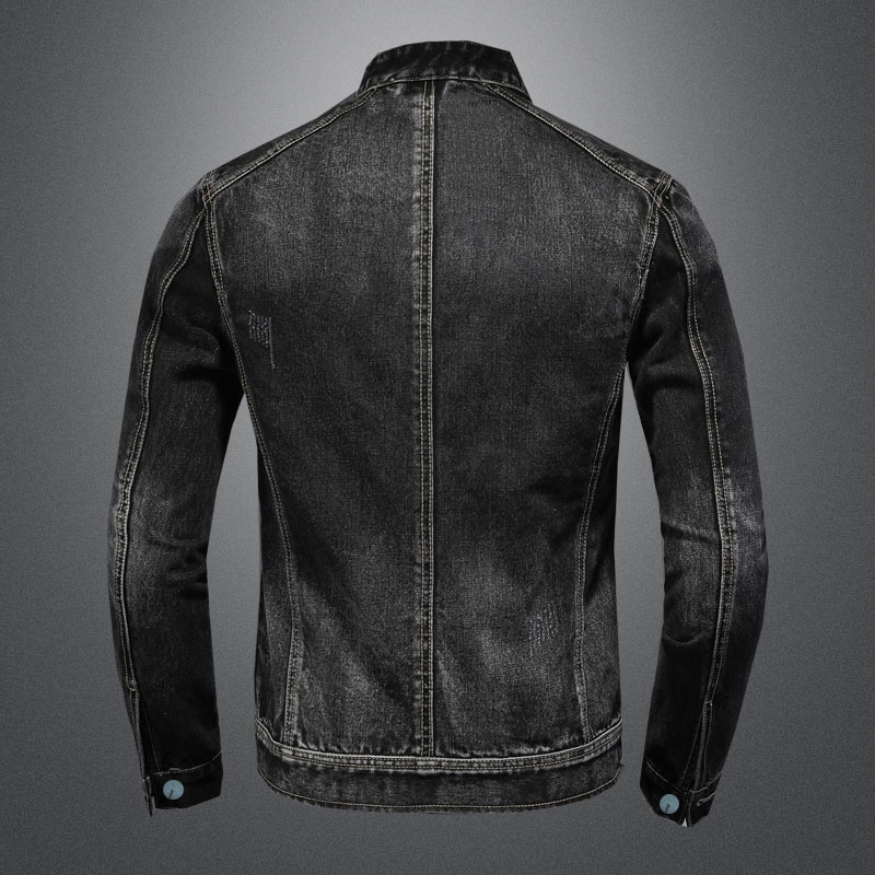 Blouson aviateur en denim à co - Bomber Jacket Men avis et prix