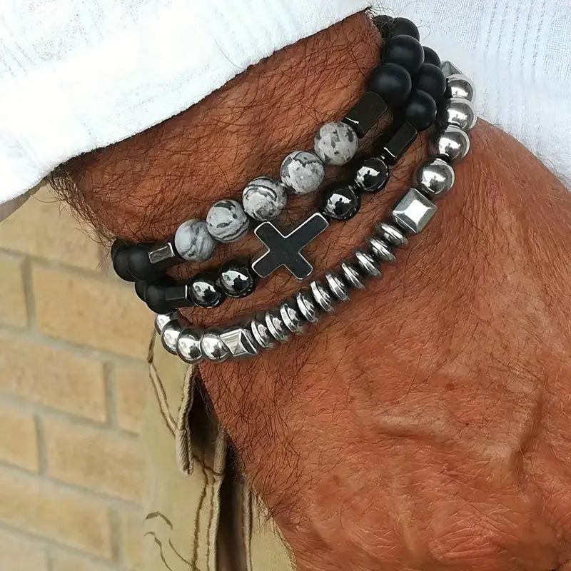 Bracelet personnalisé en pierr - Mens Fashion Combination avis et prix