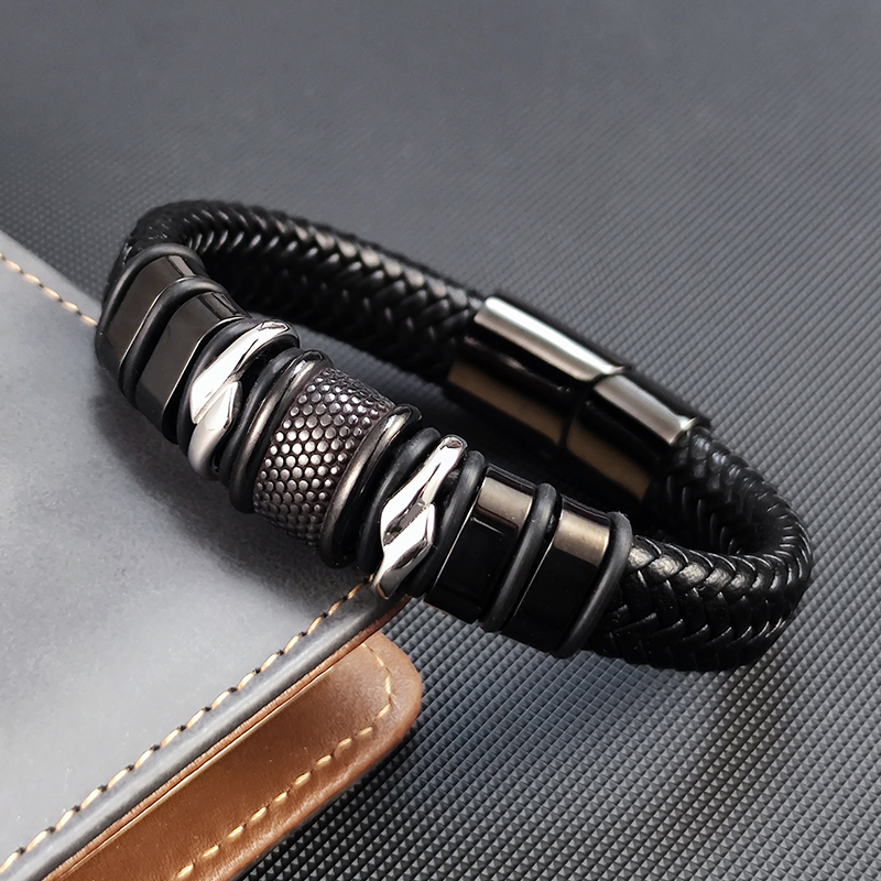Bracelet en cuir pour hommes,  - Mens Fashion Combination avis et prix