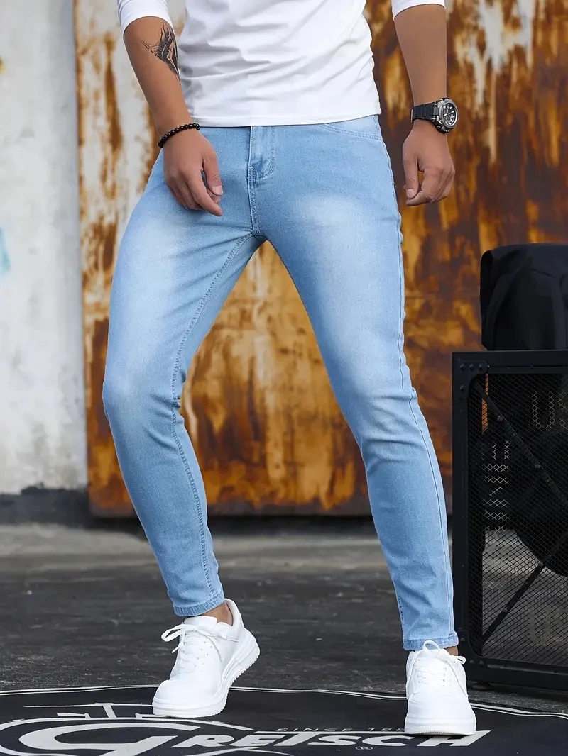 Jeans pour hommes, bleu ciel,  - Skinny Jeans Ripped avis et prix