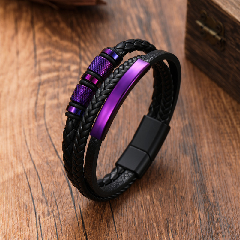 Bracelet en cuir classique pou - Mens Fashion Combination avis et prix