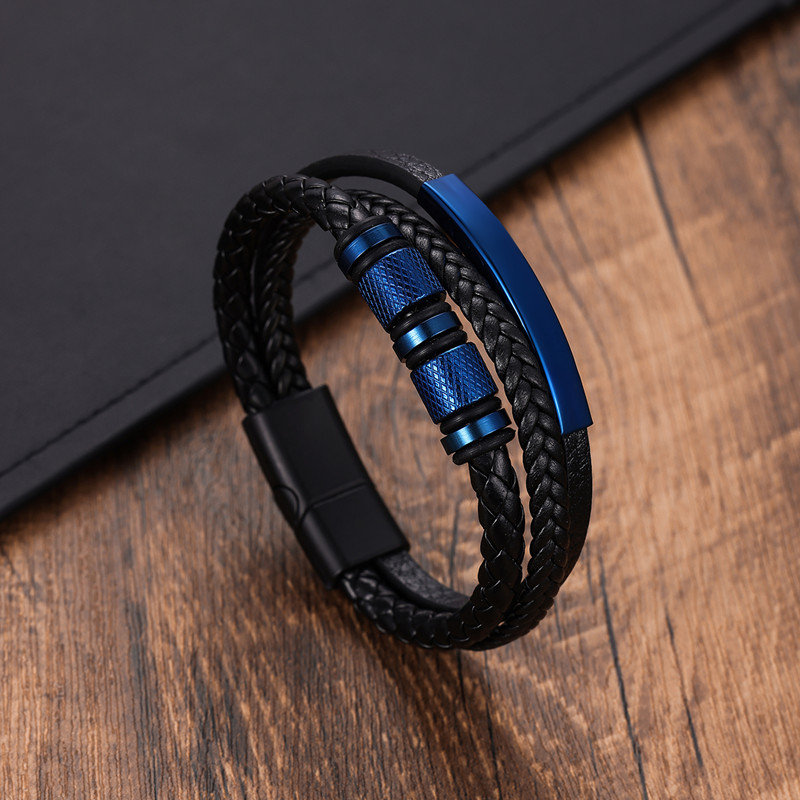 Bracelet en cuir classique pou - Mens Fashion Combination avis et prix