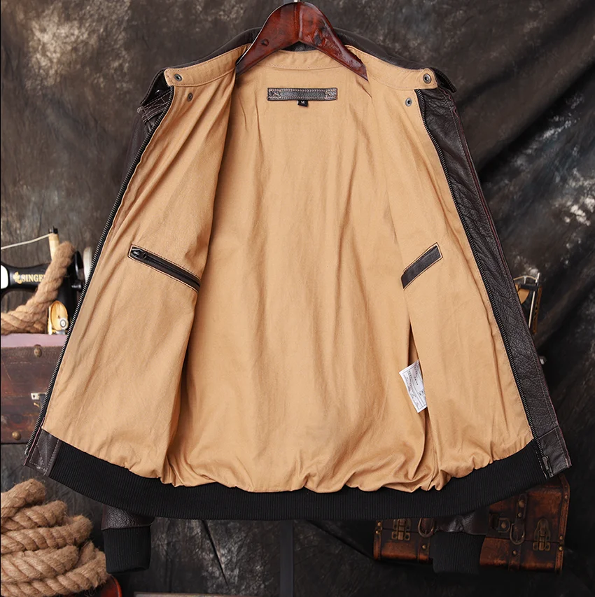 Blouson aviateur A2 en cuir vé - Bomber Jacket Men avis et prix