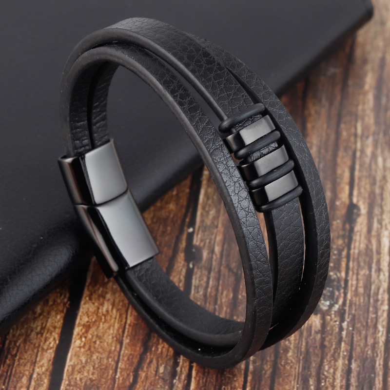 Bracelet en cuir tissé multico - Mens Fashion Combination avis et prix