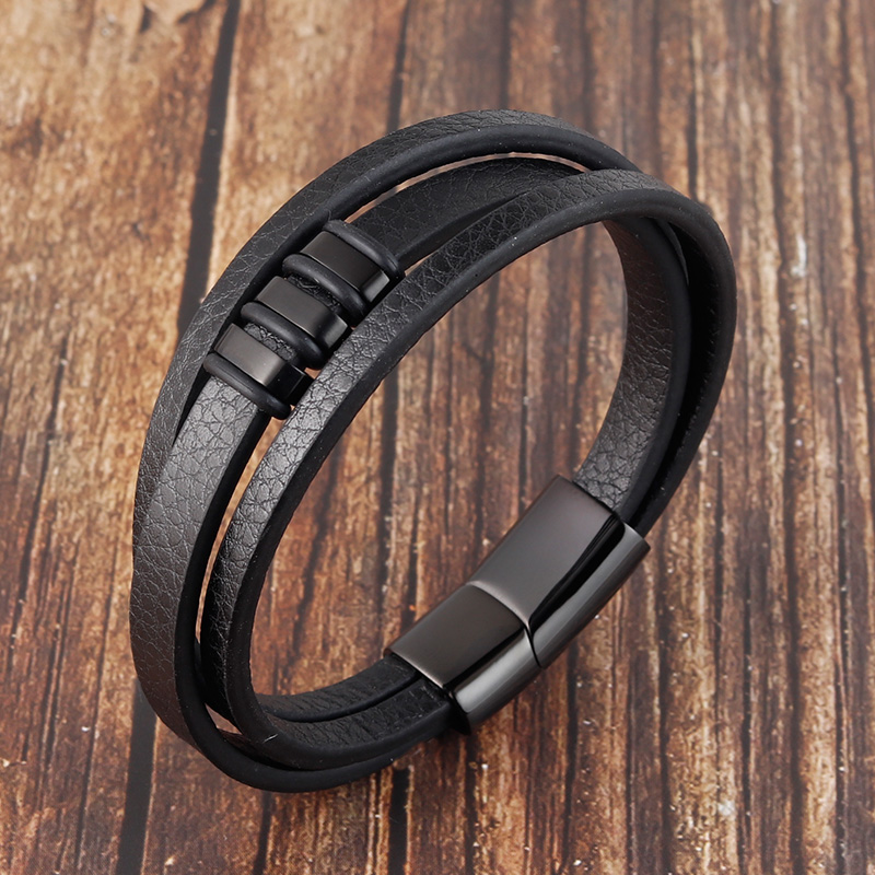 Bracelet en cuir tissé multico - Mens Fashion Combination avis et prix