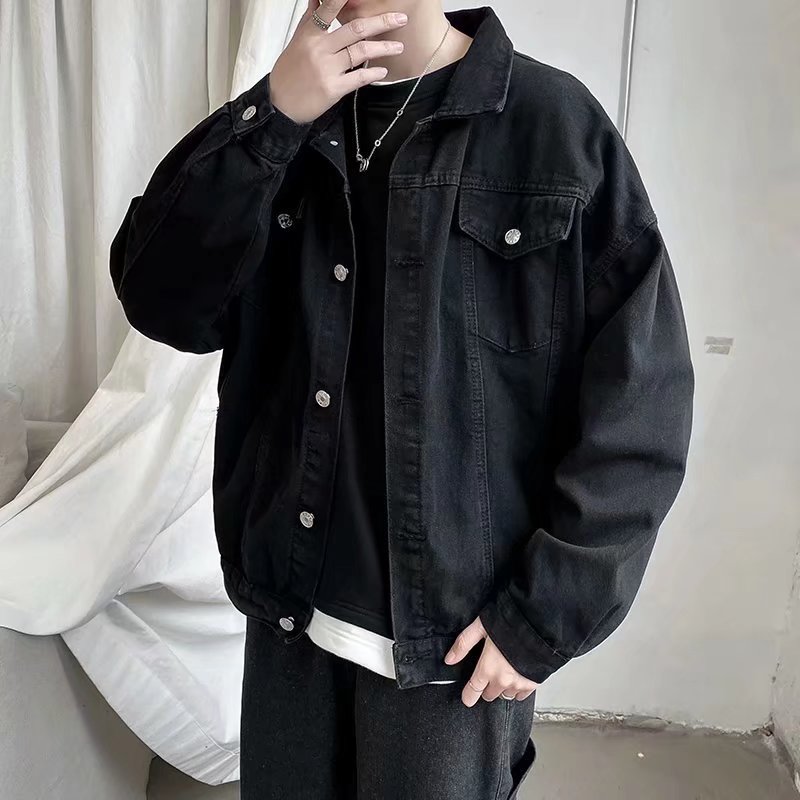 Veste Courte en Denim Noir pou - Bomber Jacket Men avis et prix