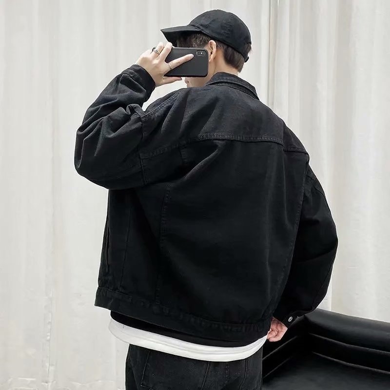 Veste Courte en Denim Noir pou - Bomber Jacket Men avis et prix