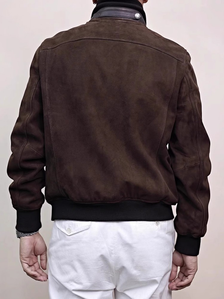 Veste en cuir véritable pour h - Bomber Jacket Men avis et prix