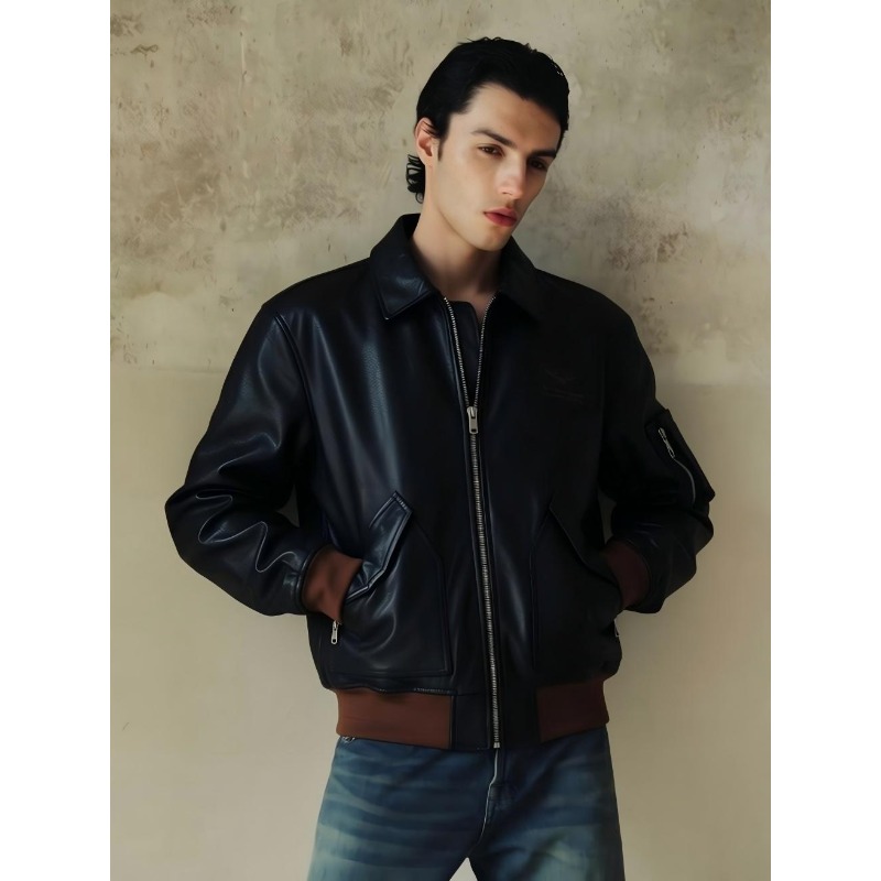 Blouson aviateur vintage 45P p - Bomber Jacket Men avis et prix