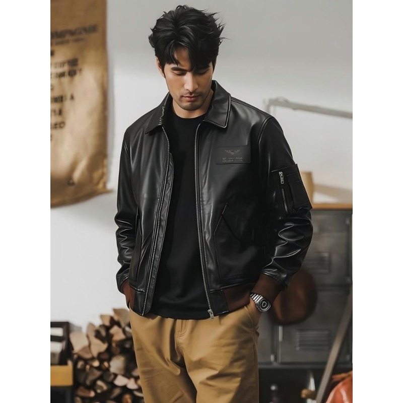 Blouson aviateur vintage 45P p - Bomber Jacket Men avis et prix