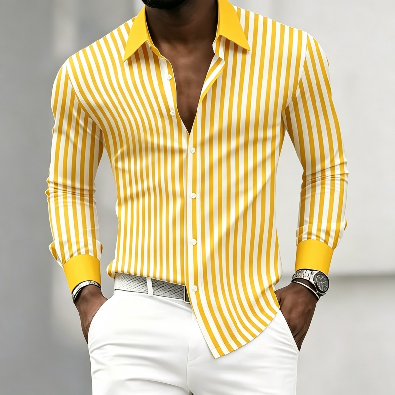 Chemise à manches longues pour - Fashion Mens Shirt avis et prix