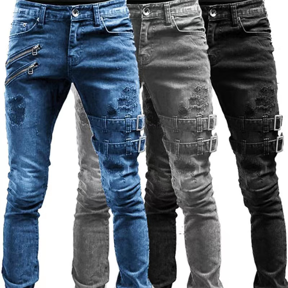 Jean droit élastique pour mota - Skinny Jeans Ripped avis et prix