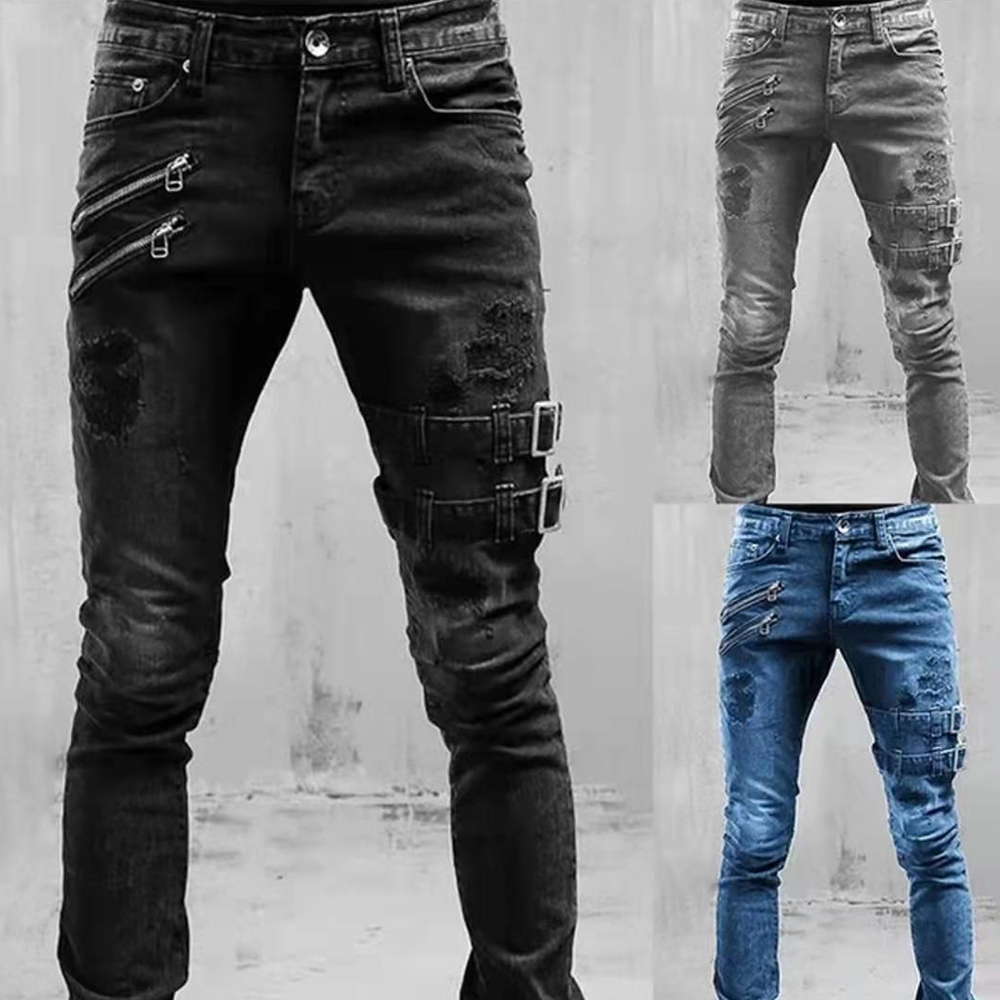 Jean droit élastique pour mota - Skinny Jeans Ripped avis et prix