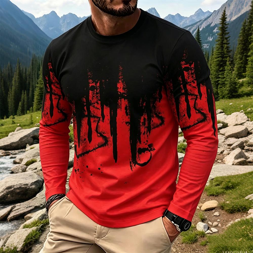 T-shirt à manches longues dégr - Fashion Mens Shirt avis et prix