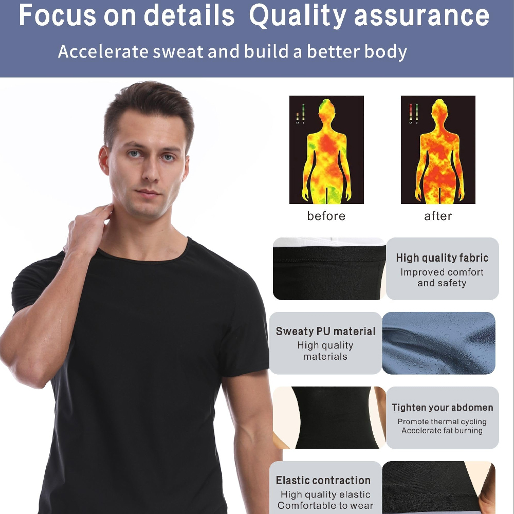 1 pièce T-shirt de sauna pour  - Compression Shirt Workout avis et prix